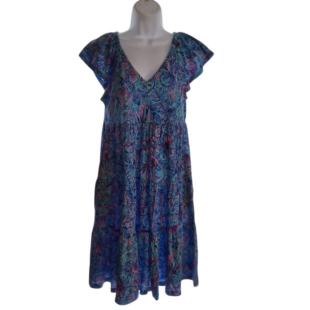 Lilly Pulitzer Shells N Bells Kawai dress womens XS cotton pockets knit